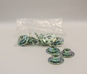 Nuts with welded flange, pack of 10.